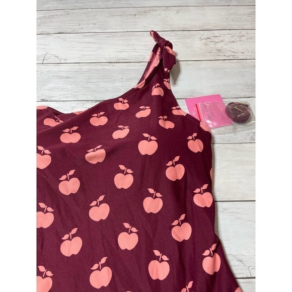 Kate Spade New York  Apple Toss Bunny Tie One Shoulder One-Piece - Picture 7 of 11
